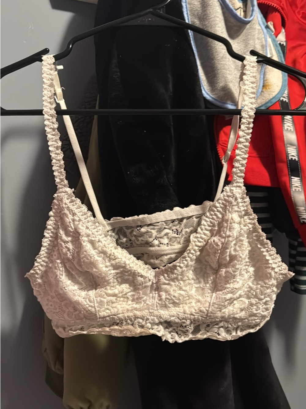 Pretty solid white lace bralette
